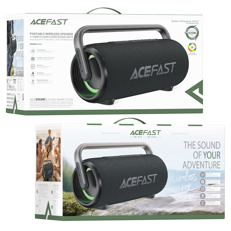 اسپیکر بلوتوث ایس فست ACEFAST K2 Pro توان 120 وات فلش خور