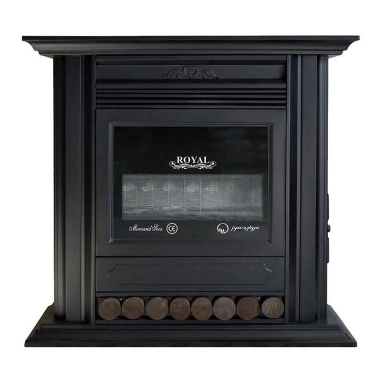 بخاری گازی مروارید سوز طرح شومینه مدل رویال 28000